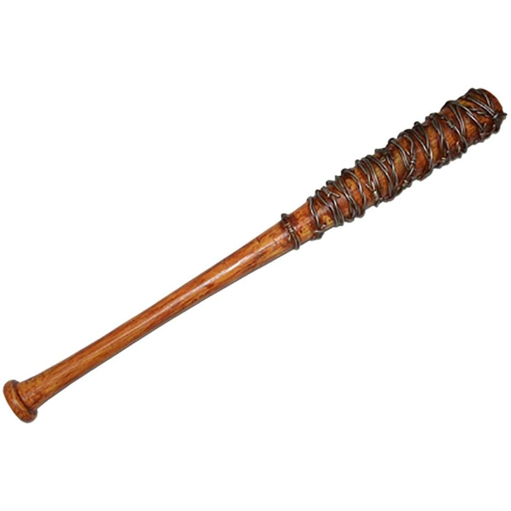 Negans Lucille baseball bat with barbed wire wrapping.