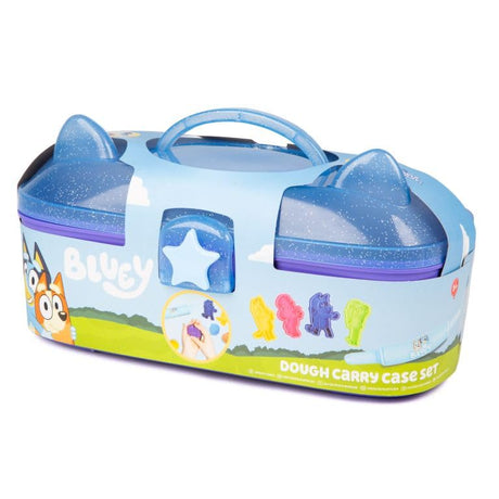 Bluey Dough Carry Case - Includes 4 Dough Pots, 4 Dough Cutters, Roller, Stic... - TC Toys