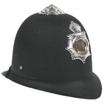 Children’s Police Helmet Hard Black and Silver British Police Hat