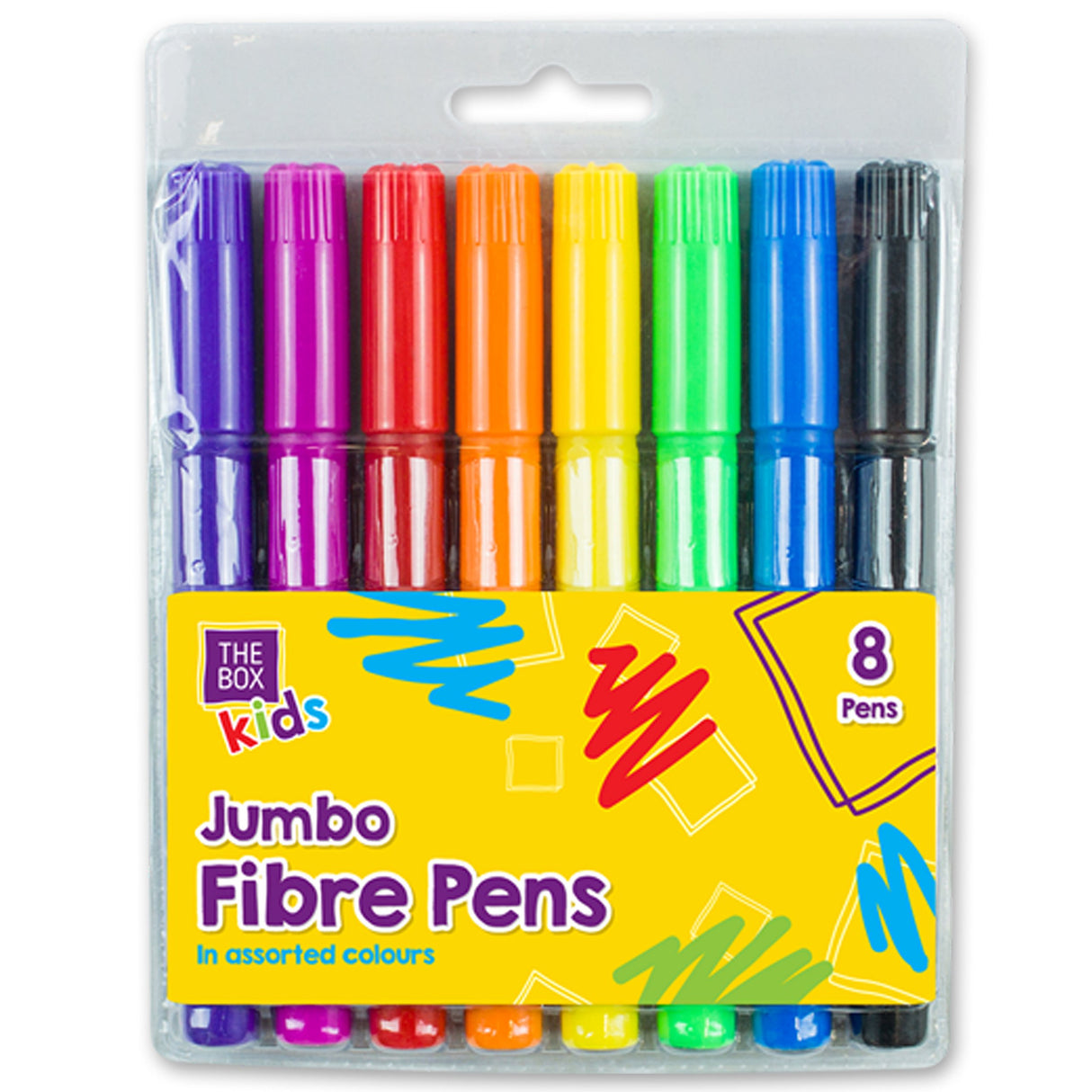 16x Chunky Jumbo Fibre Pens - Thick, Easy Grip Colourful Kids Felt Tip Markers