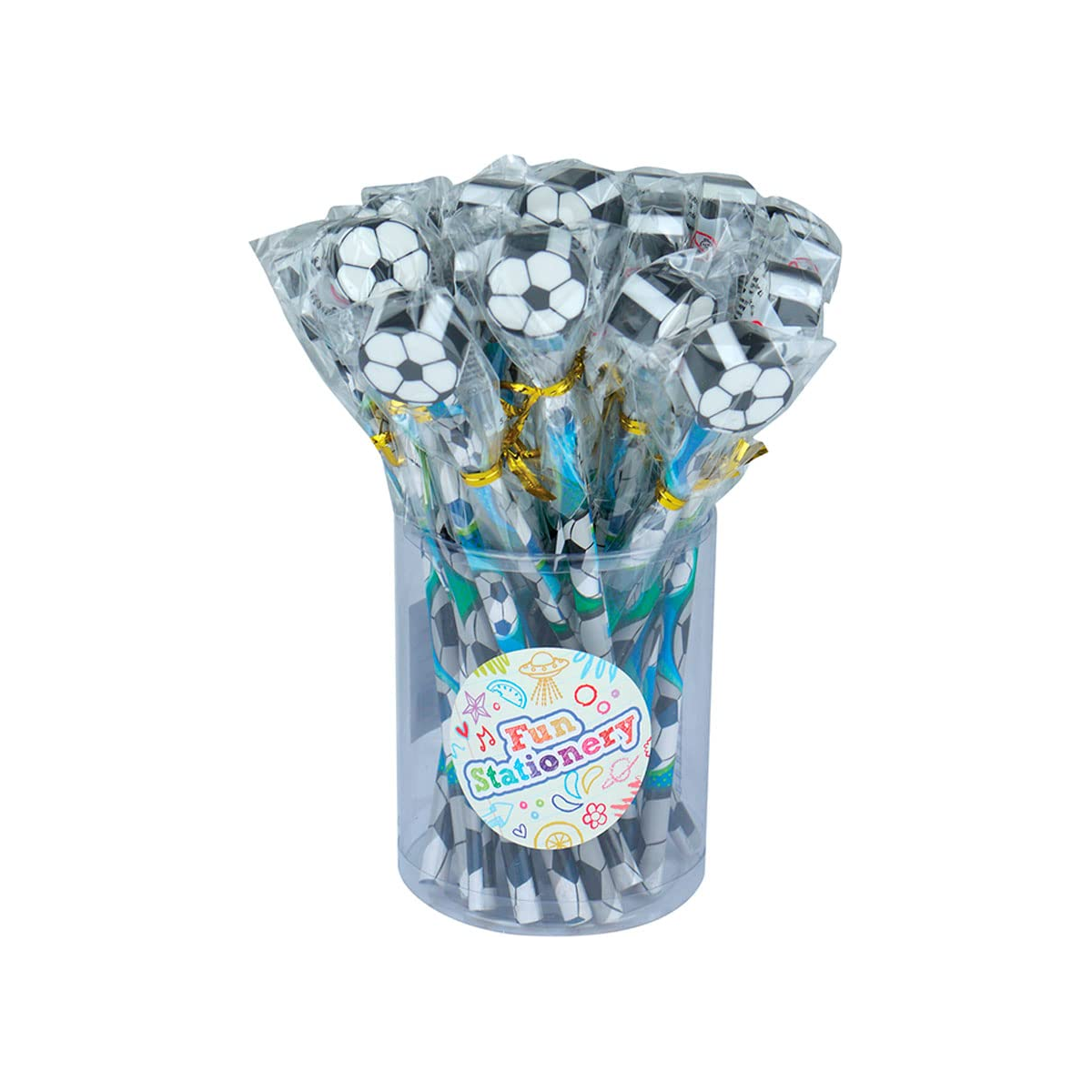 24 x Football Pencils With Novelty Erasers Toppers - Wholesale Bulk Buy