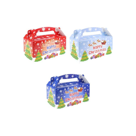 12 x Christmas Large Party Lunch Boxes for Christmas Parties Xmas Dinner Food Box