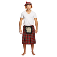 Kilt with Sporran men's costume featuring red tartan design.