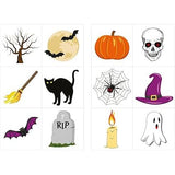 Halloween Temporary Tattoos 24 Piece Pack with spooky designs.