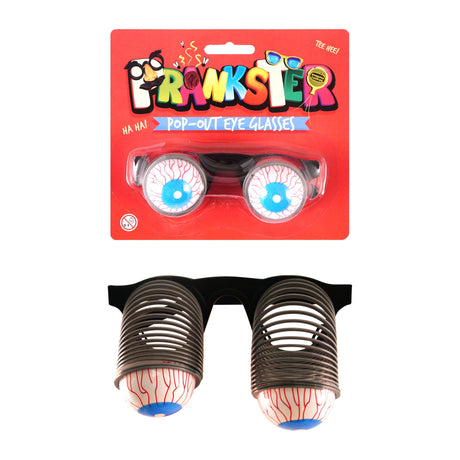 Pop-out Eye Glasses novelty fancy dress accessory in packaging.