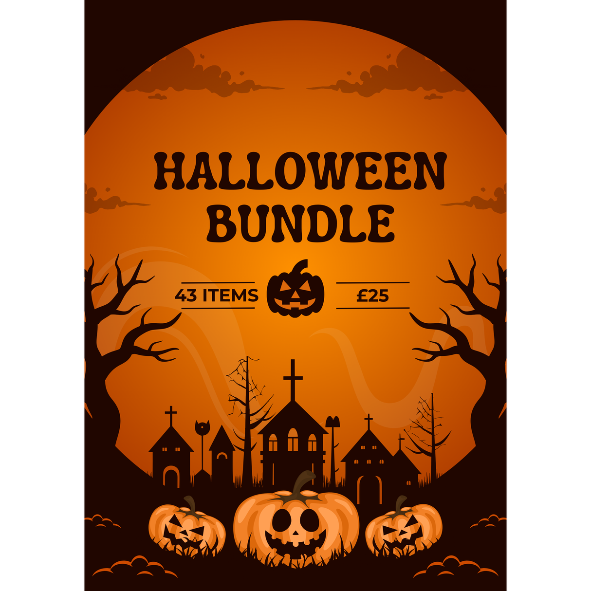 Ultimate Halloween Bundle with spooky decorations and accessories.