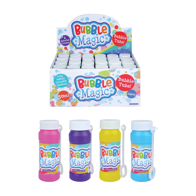 Pack of 24 Magic Bubble Tubs with Wand (50ml) - TC Toys