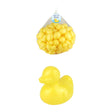 Yellow plastic duck toy, ideal for paddling pools and outdoor games, 7cm size.