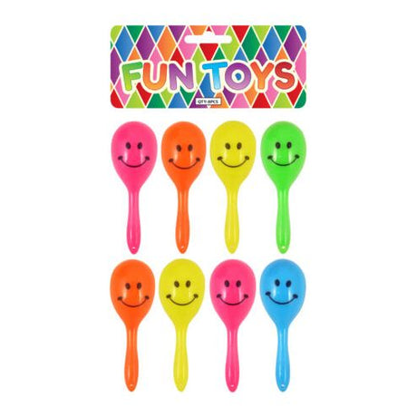 Mini Smile Face Maracas (7cm) 5 Assorted Colours - TC Toys