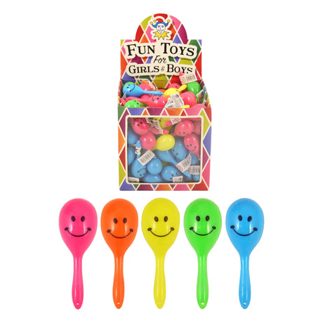 Mini Smile Face Maracas (7cm) 5 Assorted Colours - TC Toys