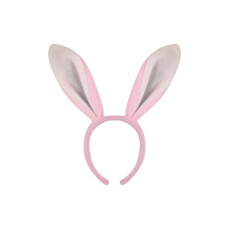 Pink Bunny Ears Headband 27x28cm for costume parties and fun occasions.