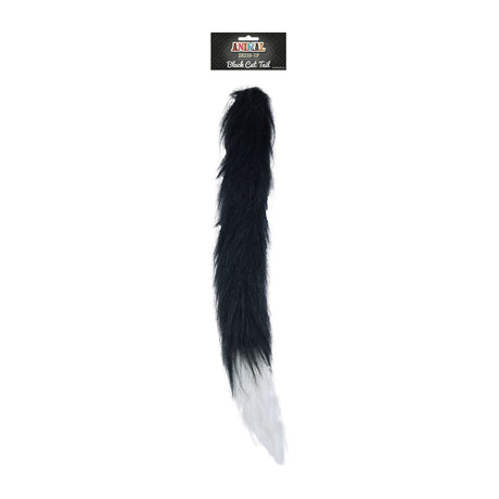 Black cat tail costume accessory 40cm.