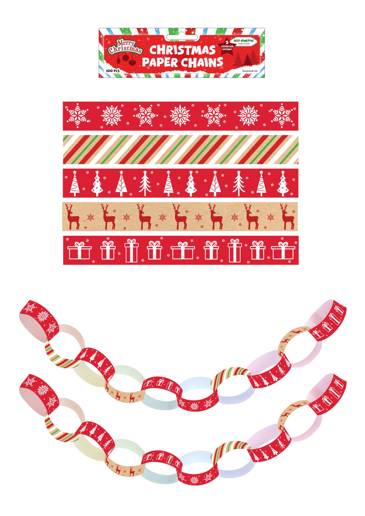 Christmas Paper Chains DIY Decoration Set