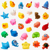 Mini Floating animal squirting bath toys assortment.