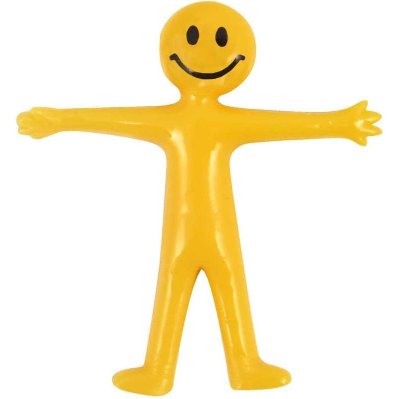 Strechies - Yellow Smile Man toy, bright yellow, stretchy, 5cm.